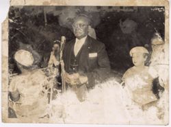 President Tubman standing at microphone