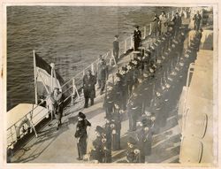 President William V. S. Tubman inspecting Guard of Honour on board of H.M. Cruiser "De Ruyter"