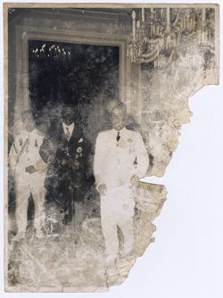 President William V. S. Tubman walks with General Francisco Franco and others