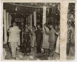 President William V. S. Tubman leads with Mrs. Melbin druing a reception and dance at the town hall