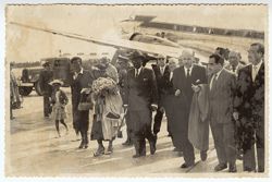 President Tubman with his familiy and Spanish dignitaries after disembarking thier plane in Spain