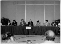 Hamilton at IU Southeast: Hamilton speaks while on panel