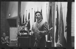 Senator Birch Bayh speaking