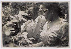 President Tubman examines a plant