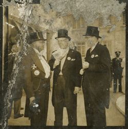 Ambassador George T. Brewer and foreign dignitaries at the Executive Mansion during President Tubman's 1952 Inauguration