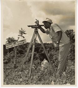Man surveying land