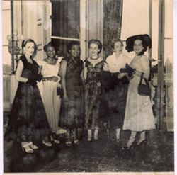 Mrs. Knight and ladies line up for group portrait