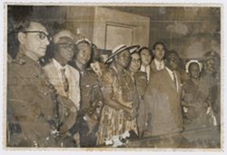 President and Mrs. Tubman stand with Liberian and Spanish dignitaries in or near Toledo, Spain