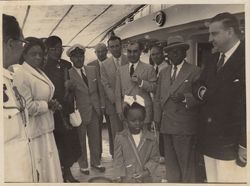 President and Mrs. Tubman, General Franco, and others in candid portrait