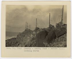 Quarry face before blast, Nov. 16, 1945
