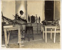 Man making artwork