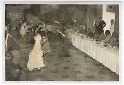 President Tubman and other dignitaries watch flamenco dancers at dinner