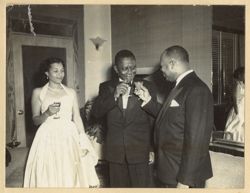Foreign Minister and Madame Zephirin toast with President William V. S. Tubman