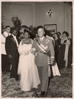 General Francisco Franco escorts Mrs. Tubman