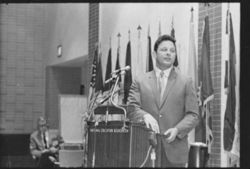 Senator Birch Bayh speaking