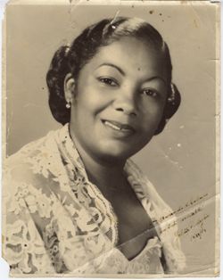 Signed portrait of Yolette R. Mayfield addressed to Mrs. Antoinette Tubman