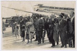 President Tubman and his family with digniaries at a Spanish airport