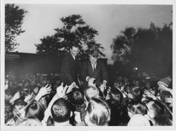 Hamilton and Senator Kennedy at a rally in Columbus