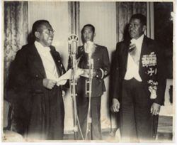 President William V. S. Tubman with Haitian President Paul E. Magloire during his official visit to Liberia