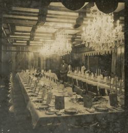 Dining room set for formal dinner