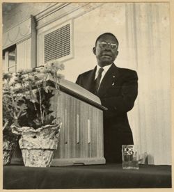 President William V. S. Tubman addressing meeting of Foreign Mission Board