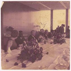 President William V. S. Tubman and others seated at long banquet table