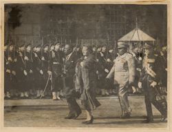 President William V. S. Tubman inspecting Guard of Honour stationed in front of palace