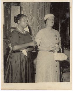 Golda Meir and Mrs. Tubman at a reception