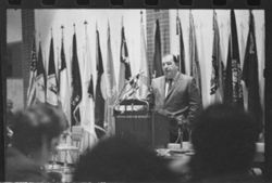 Senator Jennings Randolph speaking to a group