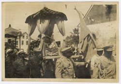 President Tubman and Vice President Tolbert in palaquins, paraded with unions