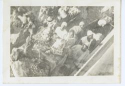 Crowd of merchants gathered