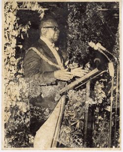 President Tubman speaking at Coocoo Tubman's wedding