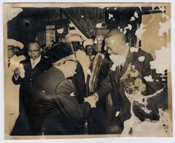 Dignitaries exchanging pleasantries