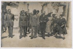 President Tubman on a tour of the Alcazar with Spanish officials and Liberian dignitaries in Toledo, Spain