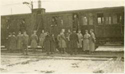 Probably members of Base Hospital 13 leaving Limoges