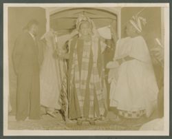 Mrs. Antoinette Tubman in traditional attire during ceremony