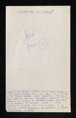 Thumbnail for "Learning from the South" - "Literature in Schools" - draft, handwritten, undated