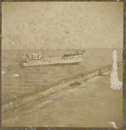 Small ship in harbor