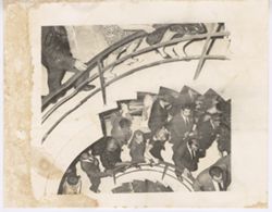 Large group walk up spiral staircase