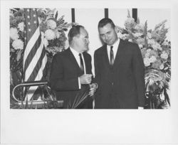 Hamilton speaking with Vice President Humphrey at a banquet
