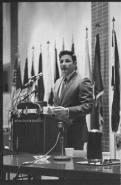 Senator Birch Bayh speaking