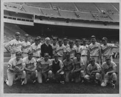 Democratic baseball team with Speaker McCormack