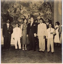 Ambassador and Mrs. Knight with Liberian students of Saint Gall, Switzerland