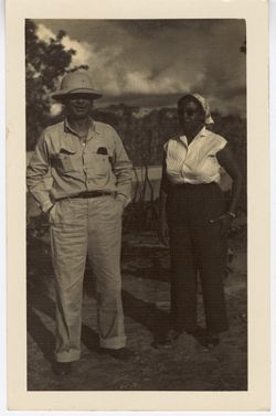 Mrs. Antoinette Tubman with host during agricultural tour