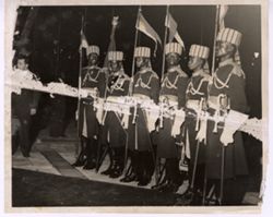 Soldiers stand in a row
