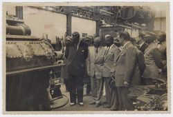 President Tubman on a visit to heavy duty industrial complex