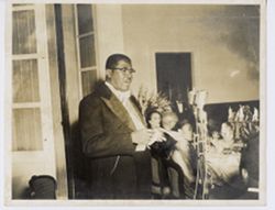 Haitian President Paul E. Magloire speaks at a formal event