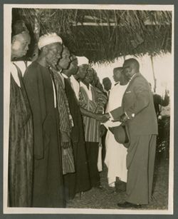 President William V. S. Tubman is greeted by receiving line