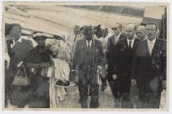 President and Mrs. Tubman at the airport in or near Seville with Spanish dignitaries