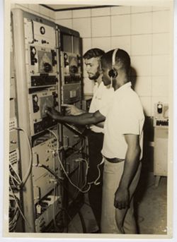 Employees working with equipment at the Hydorelectric Plant